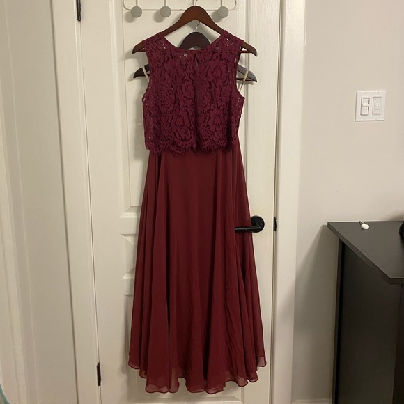 Jenny Yoo Two Piece Dress in Maroon - Size S - Picture 1 of 8